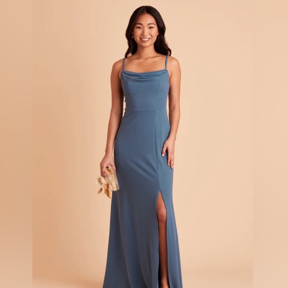 Birdy Grey Ash Blue Maxi Cowl Neck‎ Dress Size Small